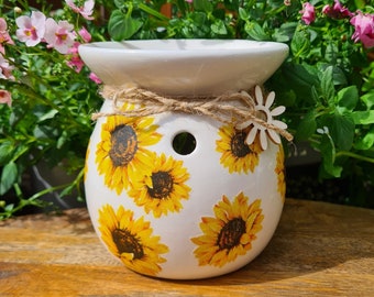 Hand Decorated Sunflower Wax Burner