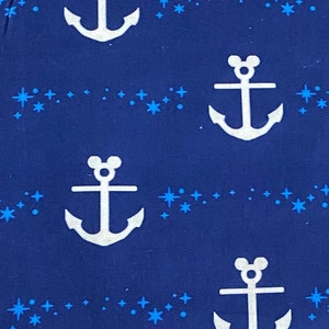 Disney Anchor Fabric 100% Cotton Fabric Fat Quarter Tumbler Cut Disney Mickey Mouse Sailor Fabric Boat Ship Sailboat Cruising