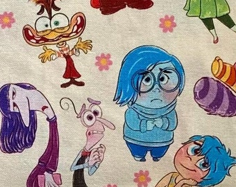 Disney Inside Out Fabric 100% Cotton Fabric Fat Quarter Tumbler Cut Disney Emotions Joy Fear Anger Sadness Disgust Collage Imaginary Friends