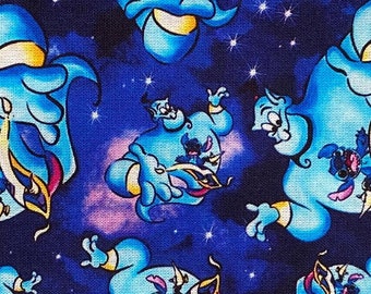 Disney Aladdin Collage 100% Cotton Fabric by the yard Disney Aladdin Genie Stitch Collage A Whole New World