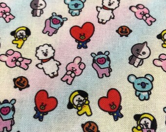 images Bt21 Fabric By The Yard etsy