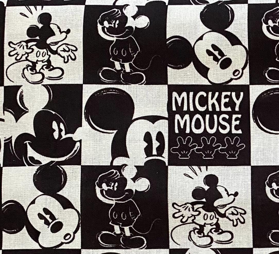 Checkered Mickey Fabric by the Yard - Etsy