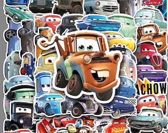 Disney Cars Sticker Packs | Water Resistant | Laptop Sticker | Water Bottle | Cars Land Stickers Cars 3 Characters Trucks Race Cars