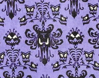 Haunted Mansion Fabric 100% Cotton Fabric by the Yard Disney Purple Wallpaper design
