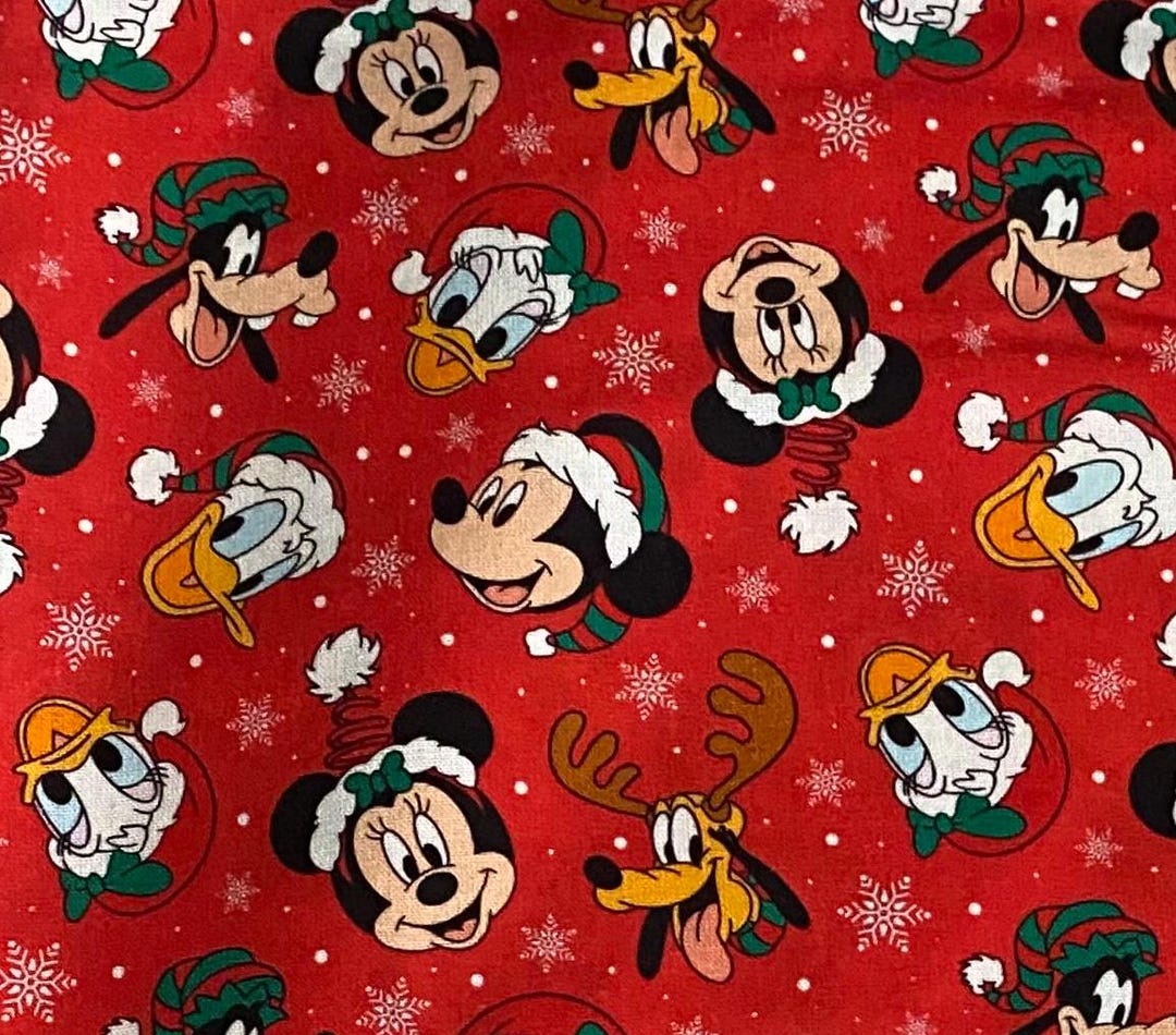 Disney Christmas Fabric 100% Cotton Fabric by the Yard Disney Mickey ...