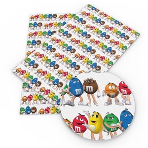 Candy M&Ms Fabric 100% Cotton Fabric Fat Quarter Tumbler Cut chocolate sweet peanut treat snack