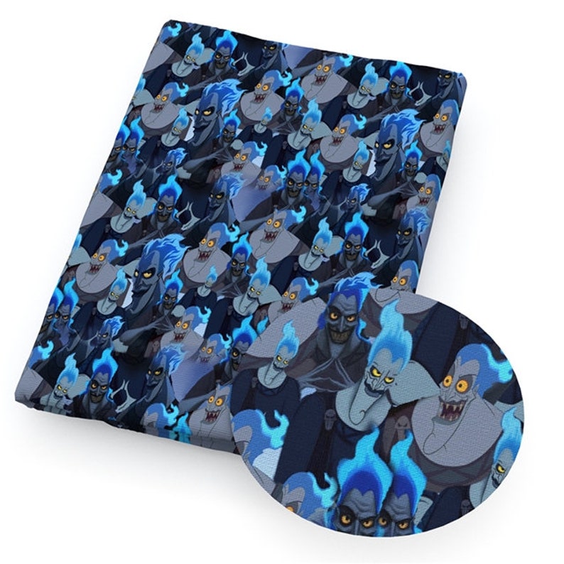 Hercules Pattern Disney Hercules 100% Cotton Fabric by the Yard Greek Myth Hades Collage ...