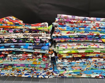 Novelty Fat Quarter Fabric Bundle 100% Cotton Quilting Mystery Grab Bag NO Duplicates 5 Fat Quarters Disney and More Fabric