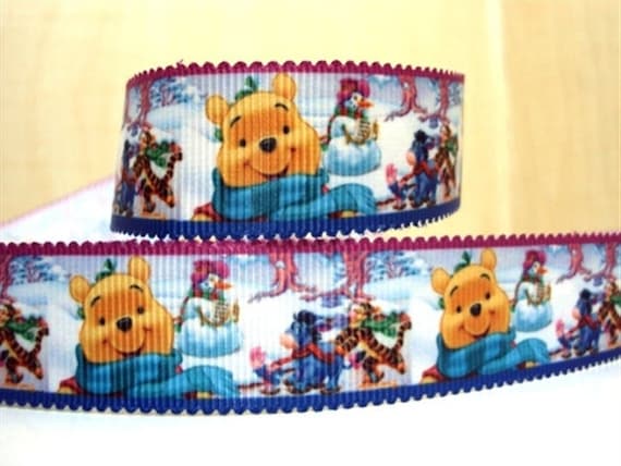 Winnie The Pooh Ribbon 7/8 High Quality Grosgrain Ribbon By The Yard  Disney Tigger Piglet Eeyore Ribbon Christmas Ribbon