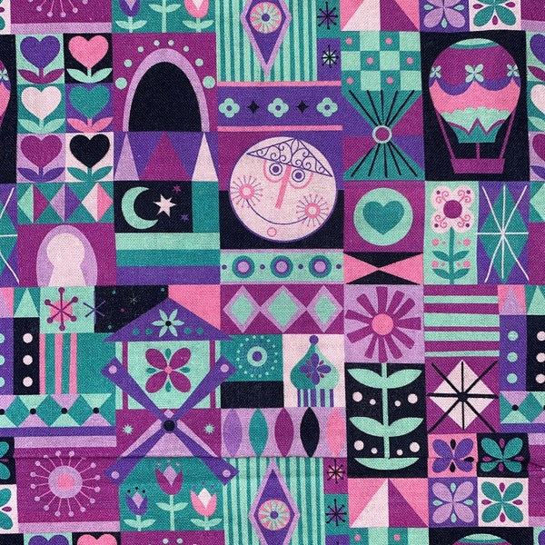 It’s a Small World 100% Cotton Fabric by the Yard Disney World Disneyland Attraction