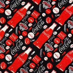 Cokesstof 100% katoenstof Fat Quarter Tumbler Cut Coca Cola-stof Geïnspireerd op klassieke colaflessen