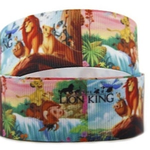 Disney Lion King Ribbon 1" and 1.5" High Quality Grosgrain Ribbon By The Yard Simba Pumba Timon Zazu