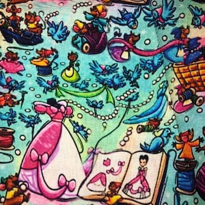 Disney Cinderella Fabric 100% Cotton Fabric Fat Quarter Disney Mice Jaq Gus sewing Dress