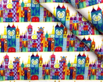 Disney Its A Small World Fabric 100% Cotton Fabric Fat Quarter Tumbler Cut Disney Collage Parks