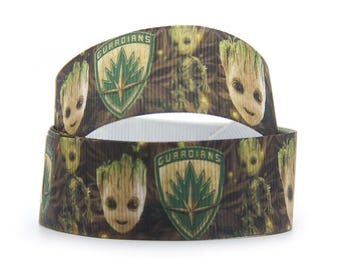 Disney Groot Ribbon 1" High Quality Grosgrain Ribbon By The Yard Guardians of the Galaxy