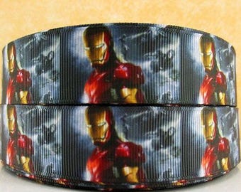 Disney Iron Man Ribbon 1" High Quality Grosgrain Ribbon By The Yard Tony Stark Avengers