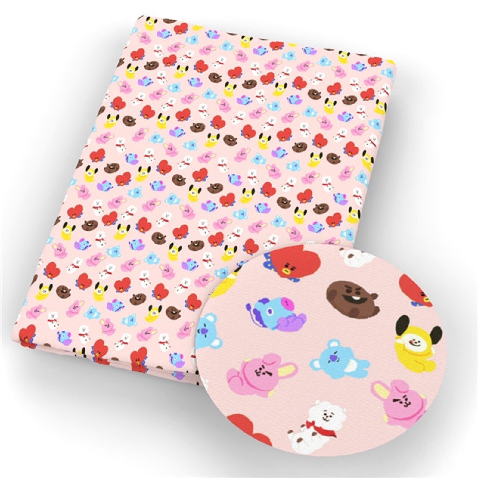 BTS Bangtan KPOP BT21 group 100 Cotton Fabric by the Yard Etsy