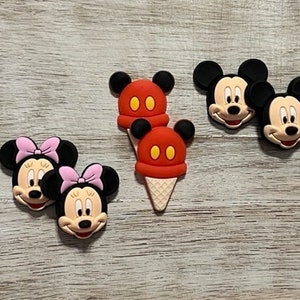 Complete Set of 3D Disney Mickey Mouse, Minnie Mouse Soft Glue Flat Backs | Hair Bow Center, Keyring, Magnet, Scrapbooking Embellishment