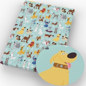 18x10&quot; Disney Dogs Fabric 100% Cotton Fabric Remnant Disney Puppies Collage Bolt Lady Tramp Pluto Percy and More!