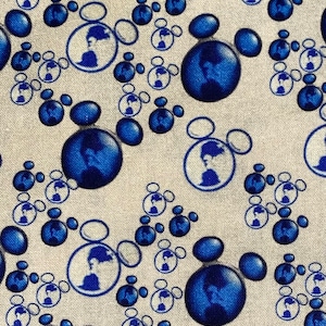 Disney DVC Member Fabric 100% Cotton Fabric Fat Quarter Tumbler Cut Mickey Icon Disneyland Disney World Logo Welcome Home Vacation Timeshare