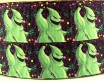 Nightmare Before Christmas Oogie Boogie Ribbon 1" High Quality Grosgrain Ribbon By The Yard NBC Ribbon Jack Skellington Halloween Ribbon