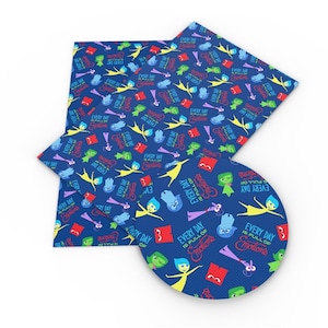 18x10” Inside Out Fabric 100% Cotton Fabric Remnant Disney Joy Disgust Sadness Fear Anger Collage