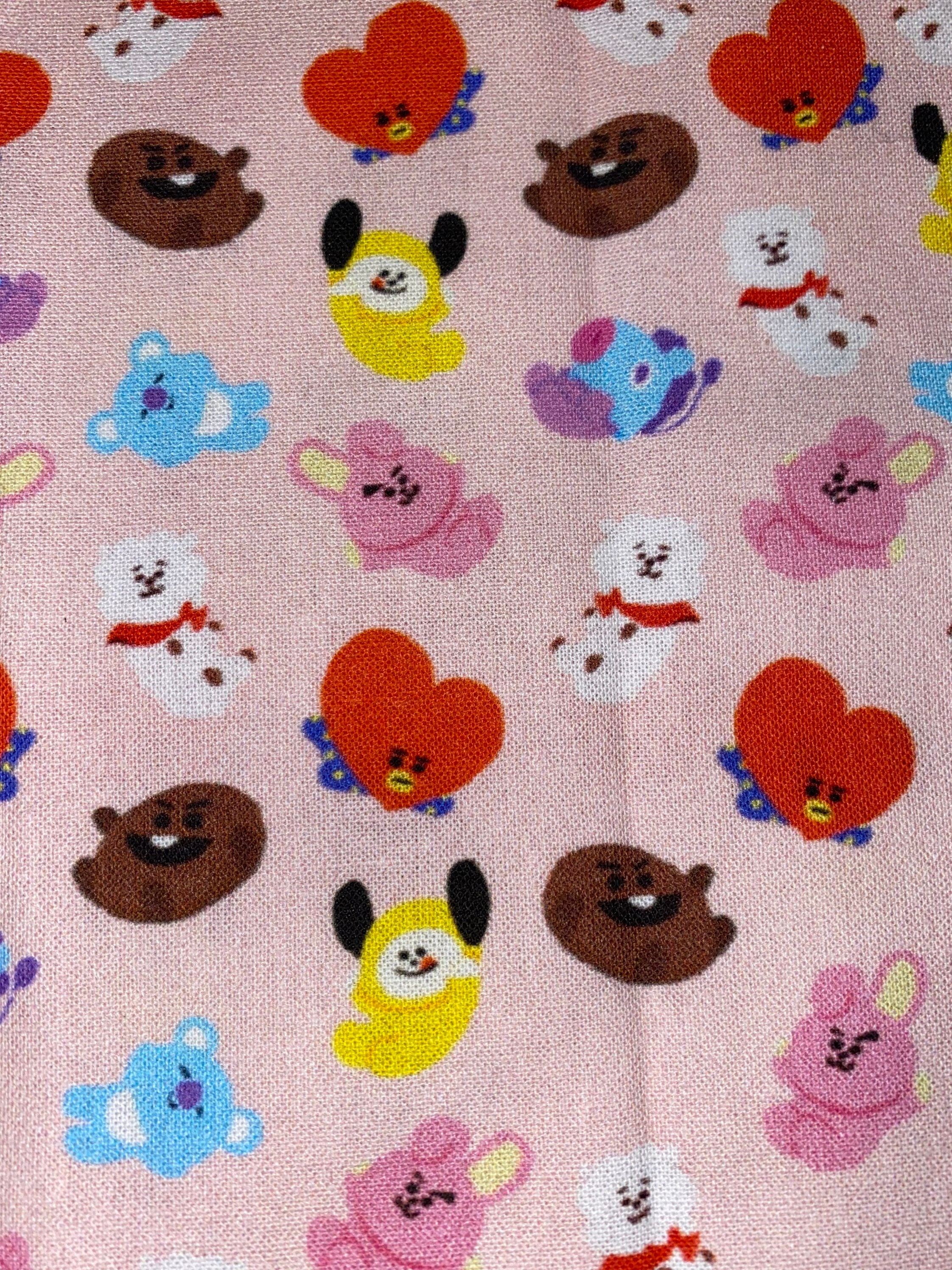 BTS Bangtan KPOP BT21 group 100 Cotton Fabric by the Yard Etsy