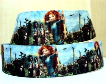 Disney Brave Ribbon 1" High Quality Grosgrain Ribbon By The Yard Merida Princess Movie Film Character Cartoon