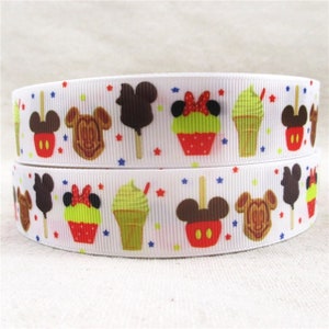 Disney Park Treat Ribbon 1 &quot;1,5&quot; und 2&quot; Hochwertiges Ripsband Schüttgut Mickey Pop Waffle Dole Whip Cupcake