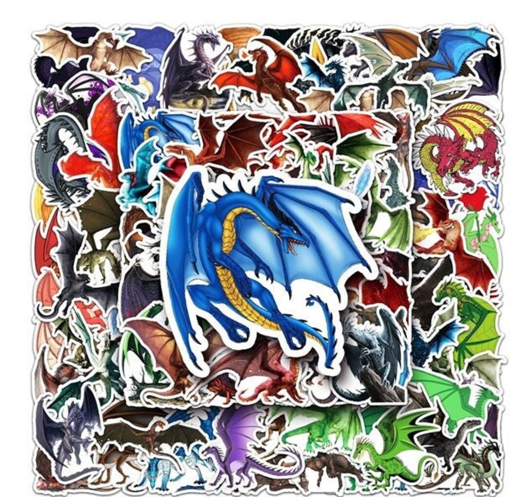 Dragon Sticker Roll Dragons Stickers Pack | Water Resistant | Laptop Stickers | Water ...