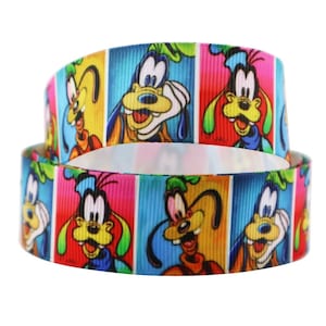 Disney Goofy Band 2,5 cm Hochwertiges Ripsband Massenware Collage Disney Friends