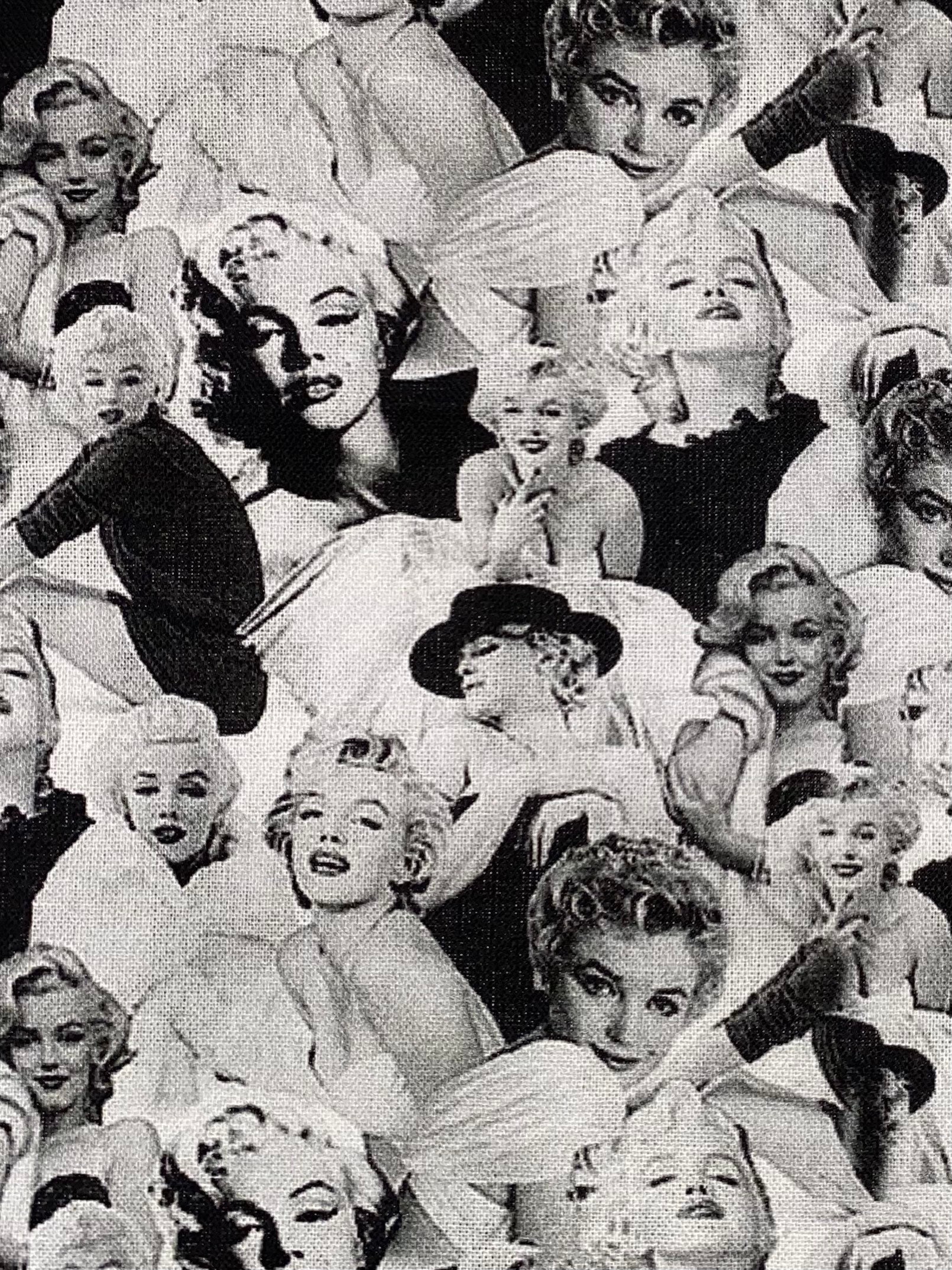 Marilyn Monroe Norma Jeane Collage Black White 100% Cotton Fabric by the  Yard, image size:1610x2147