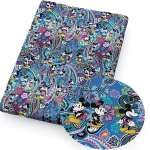 Disney Mickey Paisley Fabric 100% Cotton Fabric Fat Quarter Tumbler Cut Disney Sketch Fabric