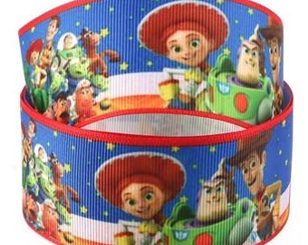 Ruban Disney Toy Story 2,5 cm et 1,5 po. Ruban gros grain haute qualité par mètre Woody Buzz l'Éclair Jesse Bullseye Lotso