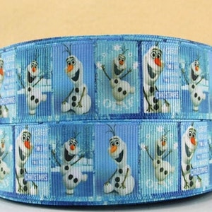 Disney Frozen lint 1" hoogwaardig grosgrain lint op maat gesneden collage Disney Olaf sneeuwvlokken