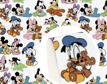 Disney Micky Baby Stoff 100% Baumwolle Stoff Fat Quarter Tumbler Cut Micky Maus Donald Duck Goofy Daisy Minnie Pluto