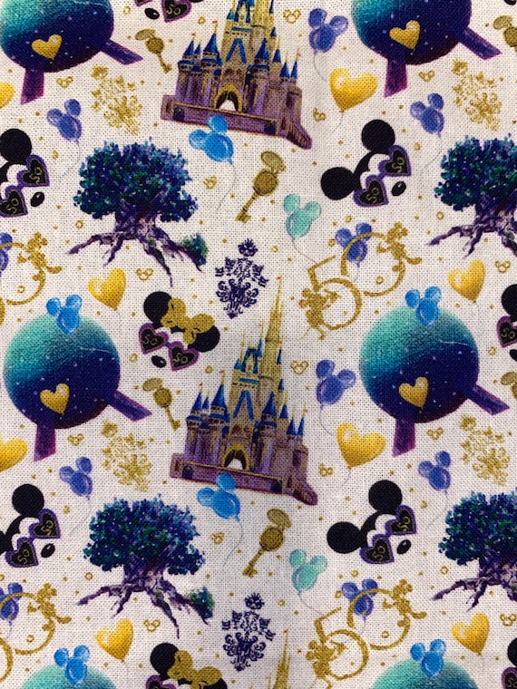 Disney World 50th Anniversary Fabric 100 Cotton Fabric Fat Etsy