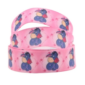Cinta de Disney Eeyore de 5/8" Cinta de grogrén de alta calidad cortada a medida Cinta de Winnie the Pooh