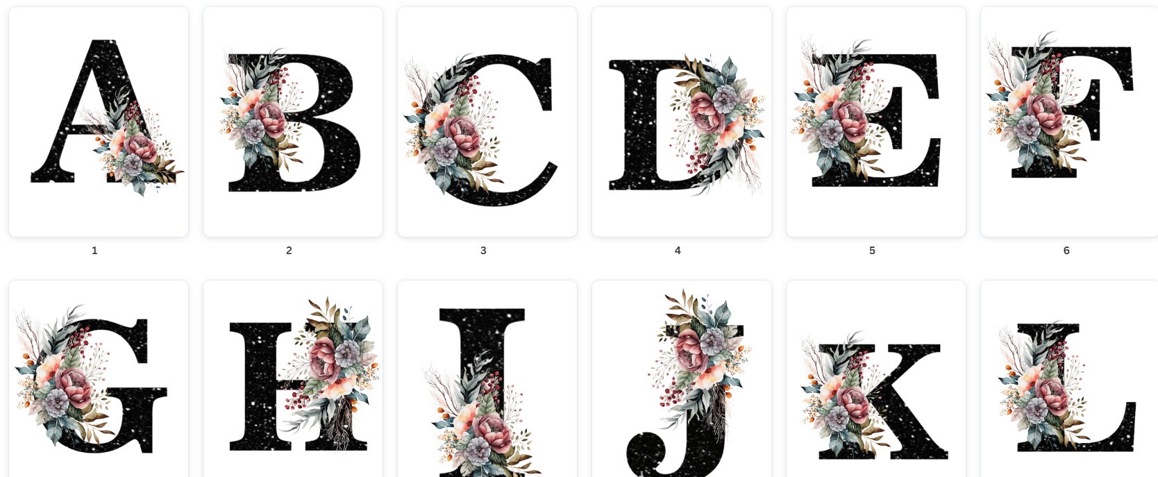 Black Glitter Monogram Alphabet Transparent Png's Sublimation Letters ...