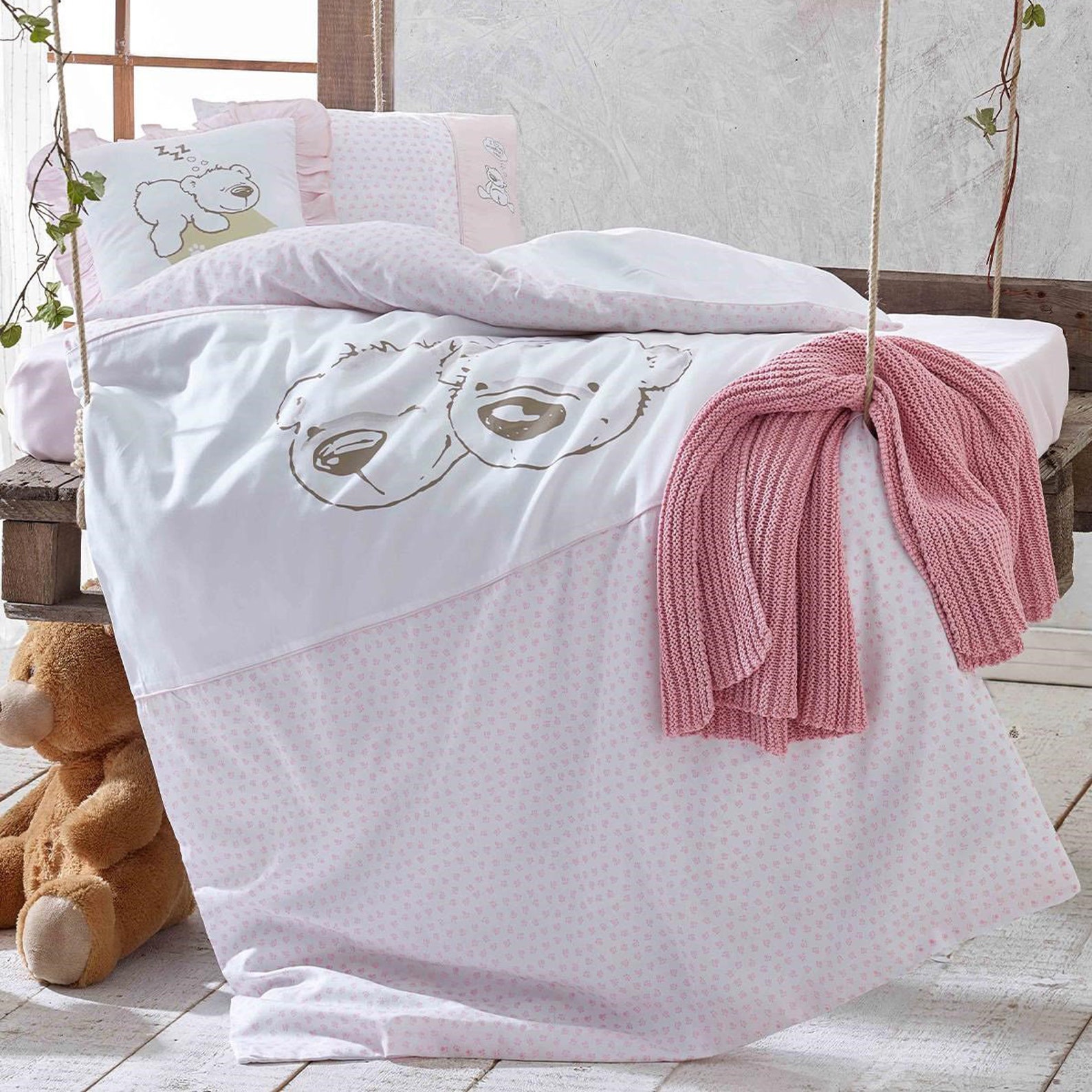 100 Organic Cotton Baby Cot Bedding Set for Girls GOTS Etsy
