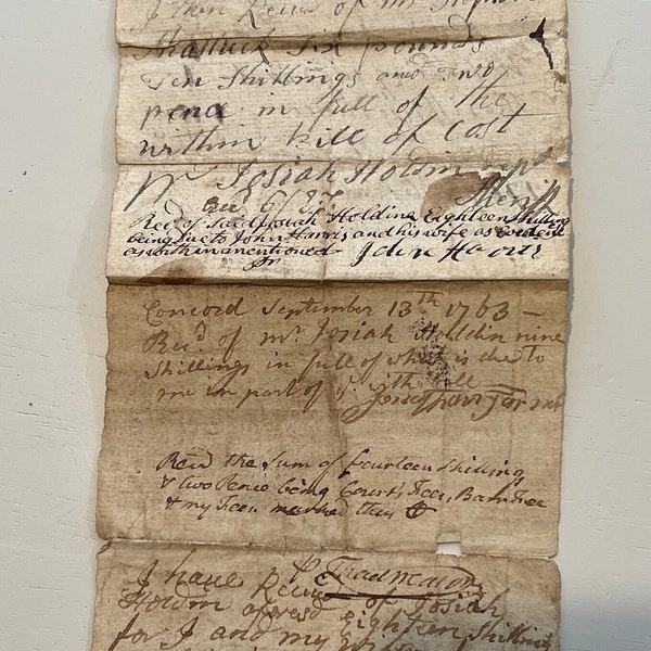 This rare and original historical document, written in the 1700's Vintage Document 4x8
