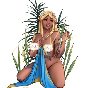 NSFW Zelda inspired Cosplay Sticker (Holographic)