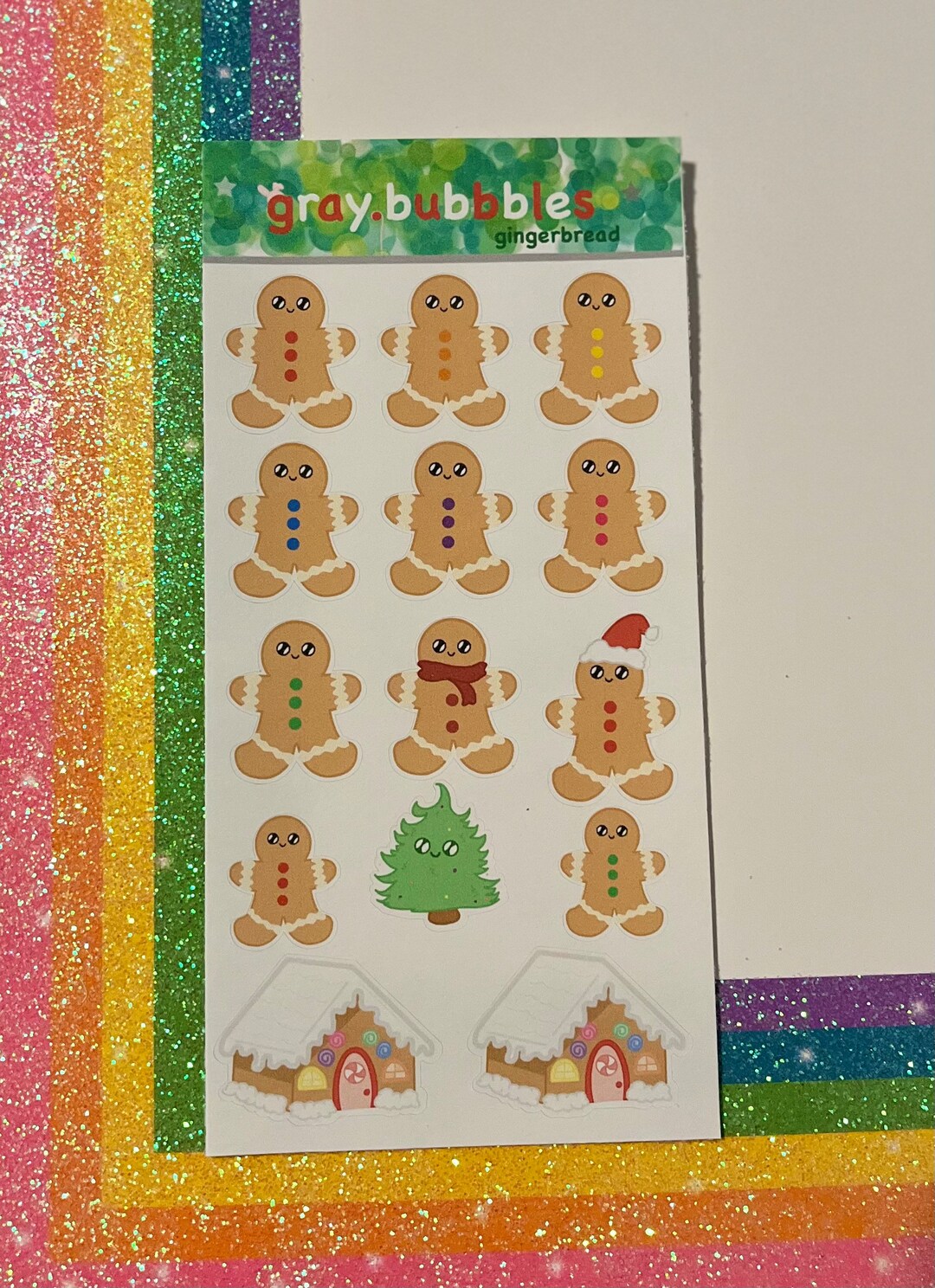 Gingerbread Sticker Craft Gingerbread Sticker Sheet - Etsy