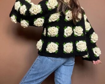 ❤︎ Gypsohila❤︎【新品、タグ付】Flower Knit Jacket gypsohila