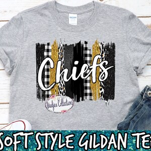 Chiefs School Shirt, Soft Style T-Shirt, Gold & Black Team Colors, Spirit Shirt, Teacher Short-Sleeve Unisex T-Shirt