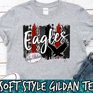 Eagles Team Shirt, Soft-Style Gildan, Maroon and Black, Eagles Spirit Shirt, Unisex Relaxed Fit, Back to School Shirt, Team Eagles