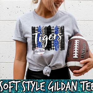Tigers Spirit Shirt, Royal Blue Brush Stroke Design, Football Mom, Team Tigers, Short-Sleeve Unisex T-Shirt