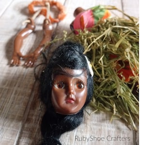 Repair Me! Hula Doll. Craft Project. Fixer Upper. Doll Repair. Hawaiian Girl.