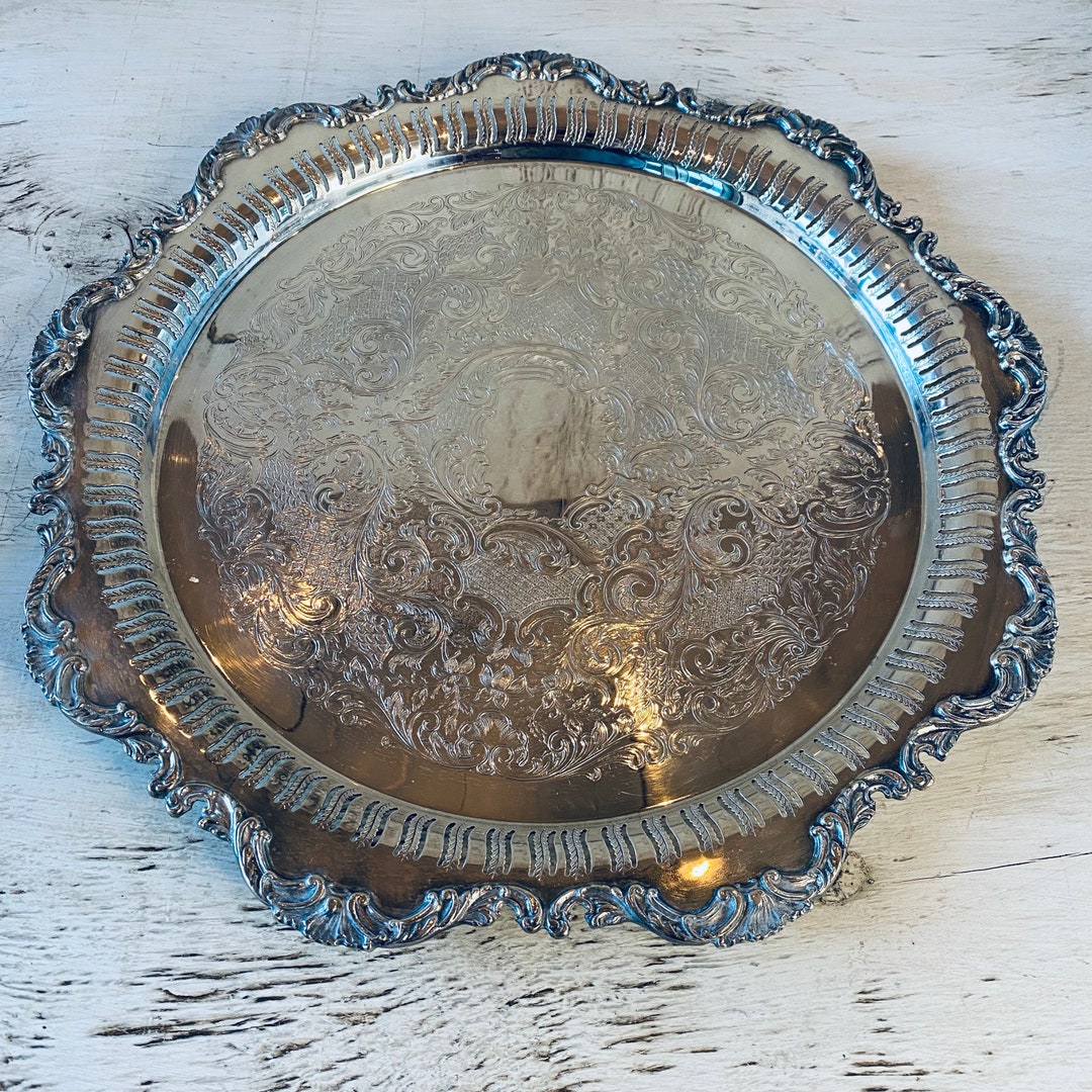 Vintage Oneida LTD Silver Plated Platter Etsy