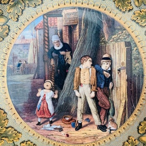 Antique The Bully by Mulready Cabinet Plate